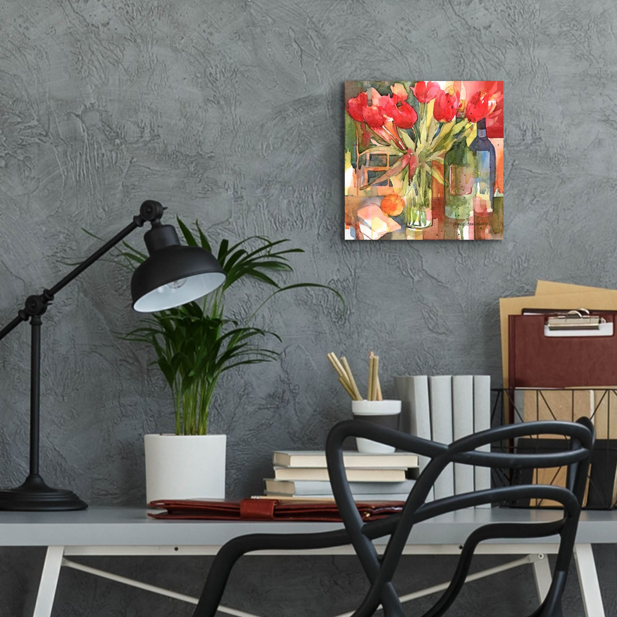 Epic Art 'Bottles & Blooms'  by Annelein Beukenkamp Acrylic Glass Wall Art,12x12