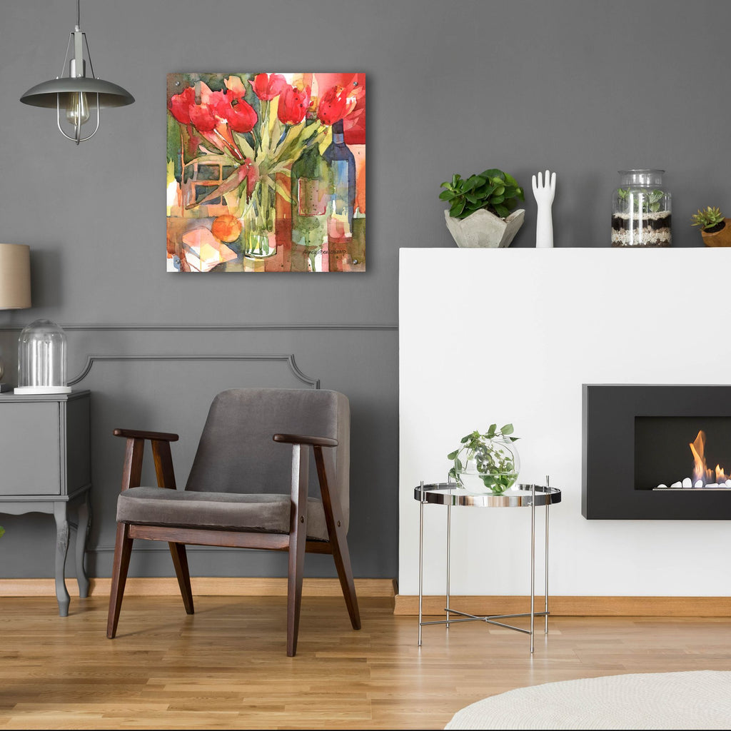 Epic Art 'Bottles & Blooms'  by Annelein Beukenkamp Acrylic Glass Wall Art,24x24