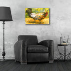 Chicken Fence by Annelein Beukenkamp - 24x16 acrylic wall art in a room
