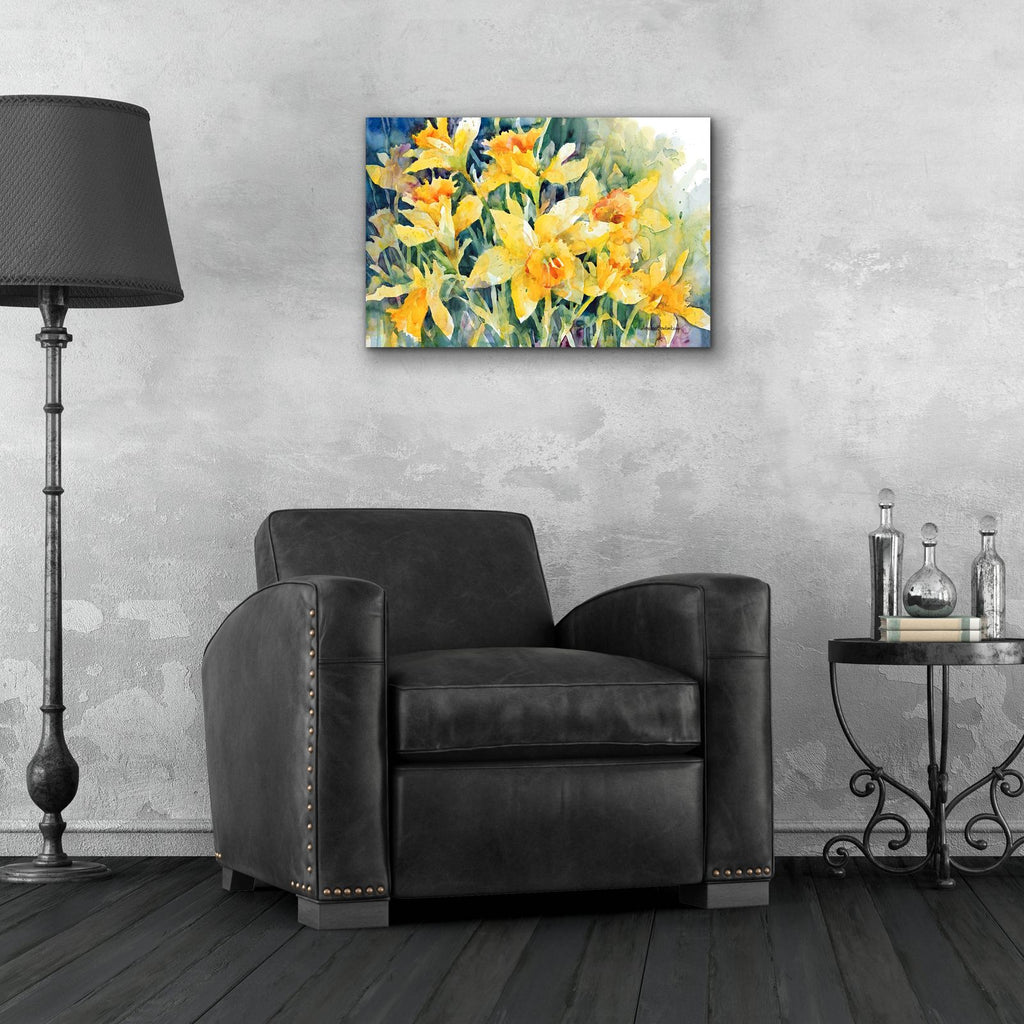 Daffodil Party by Annelein Beukenkamp - 24x16 acrylic wall art in a room