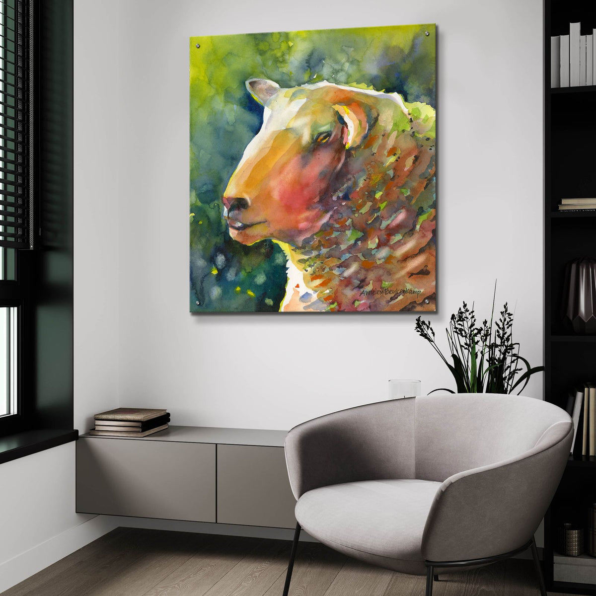 Ewe Look Baa-velous by Annelein Beukenkamp - 36x36 acrylic wall art in a room