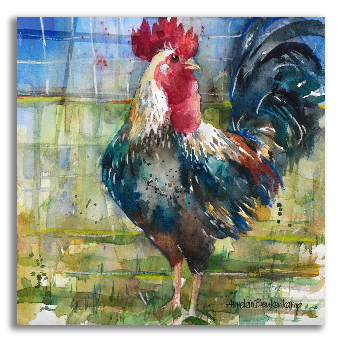 Fenced Fowl by Annelein Beukenkamp acrylic glass wall art