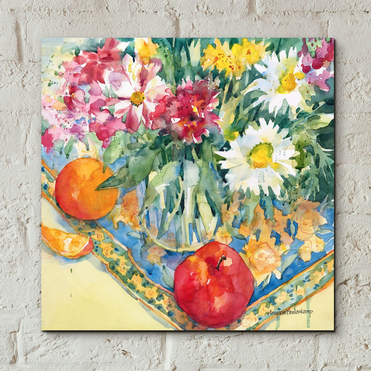 Floral Tableau by Annelein Beukenkamp - 12x12 acrylic wall art in a room