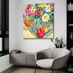 Floral Tableau by Annelein Beukenkamp - 36x36 acrylic wall art in a room