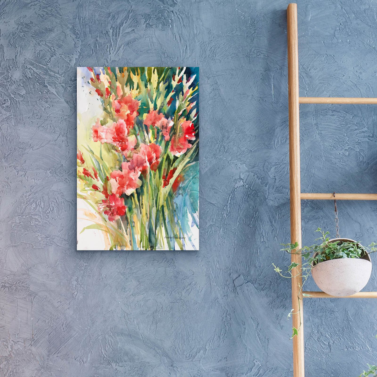 Gladiola Bunch by Annelein Beukenkamp - 16x24 acrylic wall art in a room