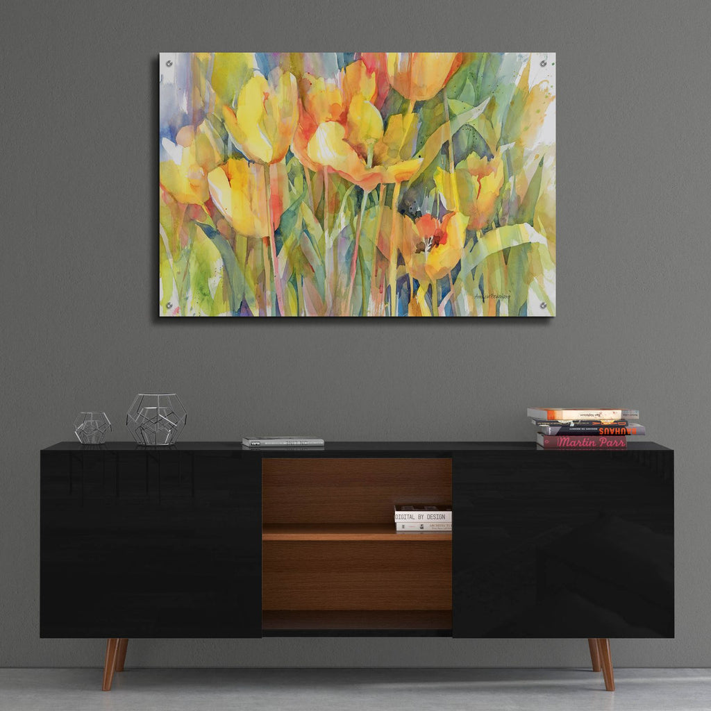 Golden Group by Annelein Beukenkamp - 36x24 acrylic wall art in a room