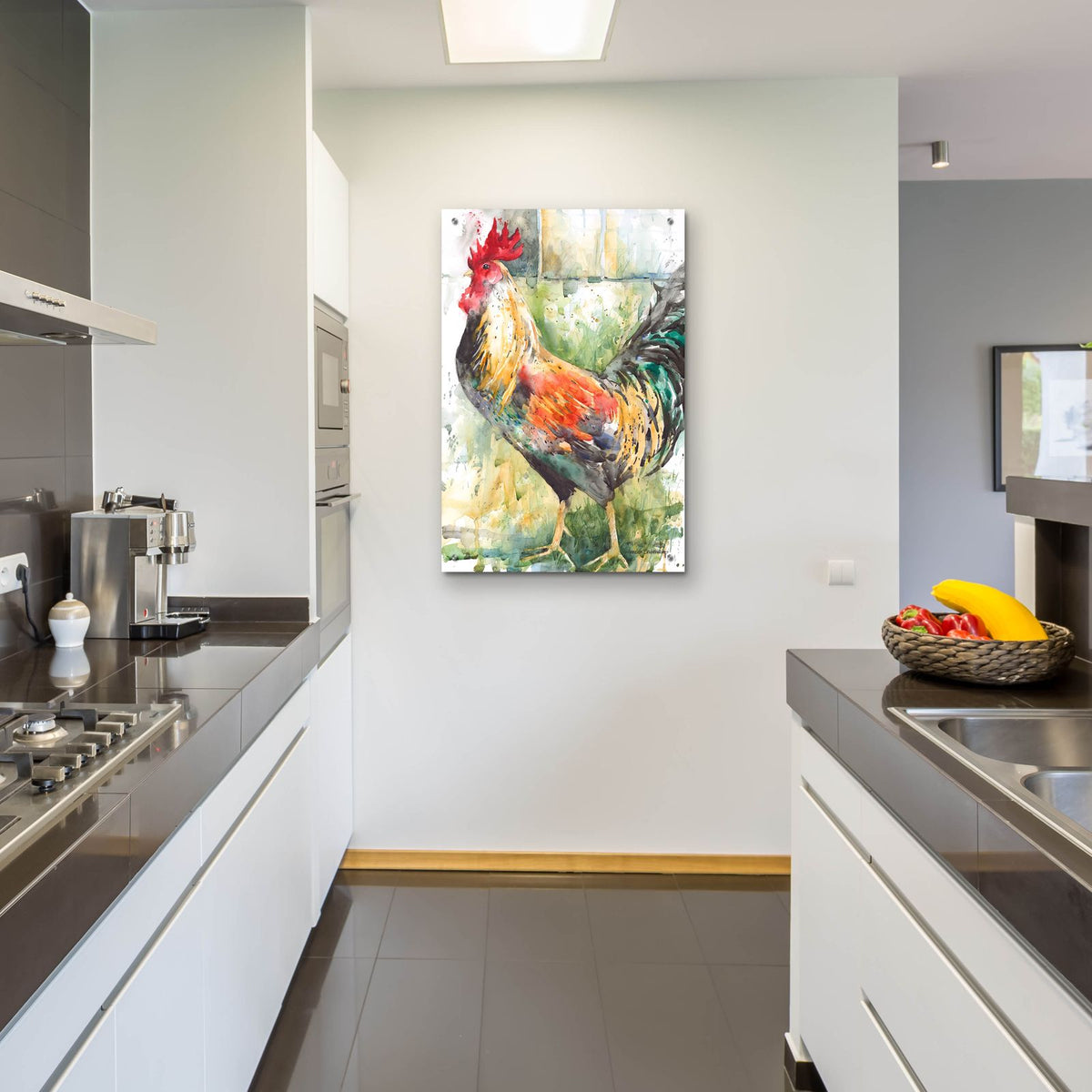 Green And Gold by Annelein Beukenkamp - 24x36 acrylic wall art in a room