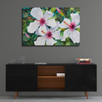 Hibiscus Hypnosis by Annelein Beukenkamp - 36x24 acrylic wall art in a room