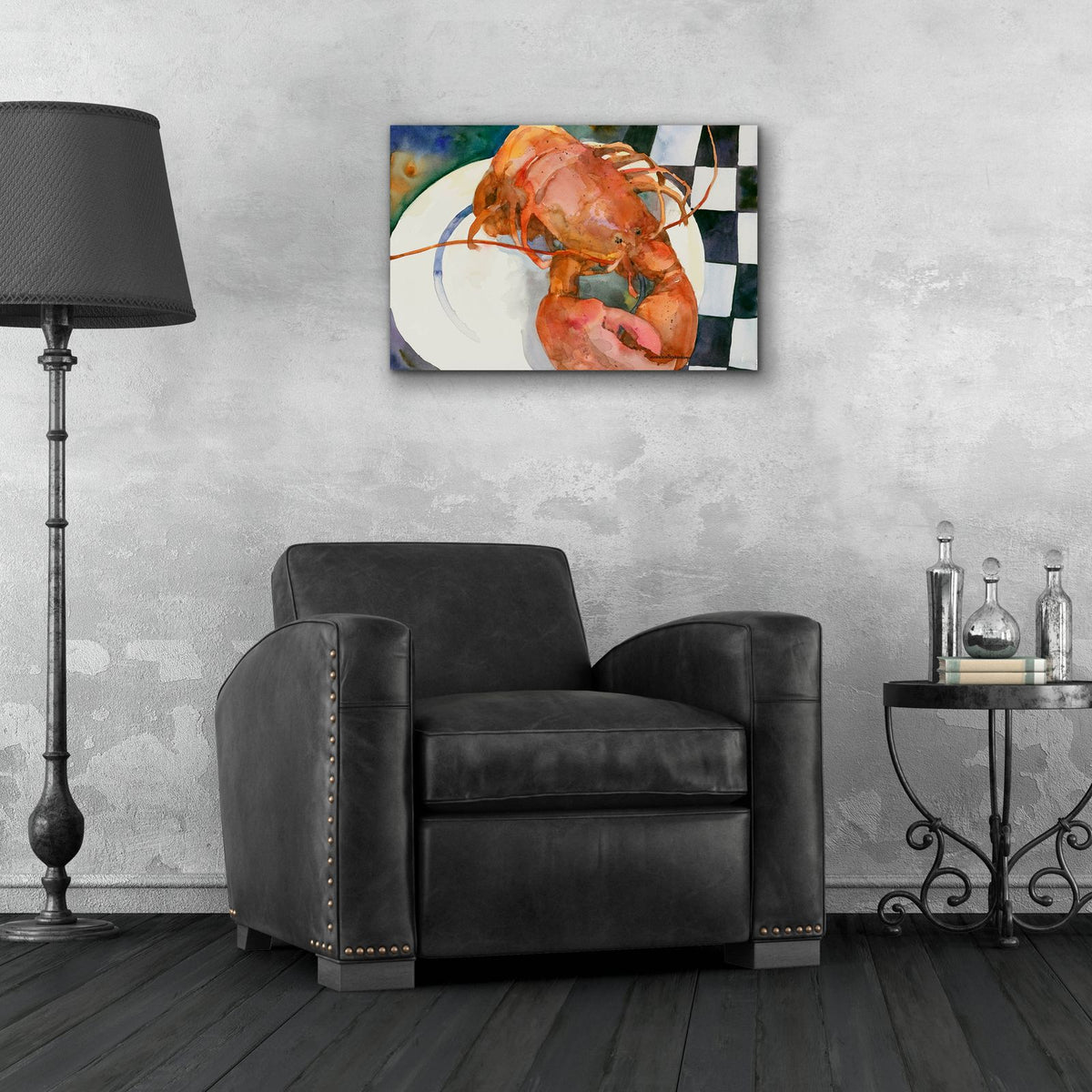 Lobster by Annelein Beukenkamp - 24x16 acrylic wall art in a room
