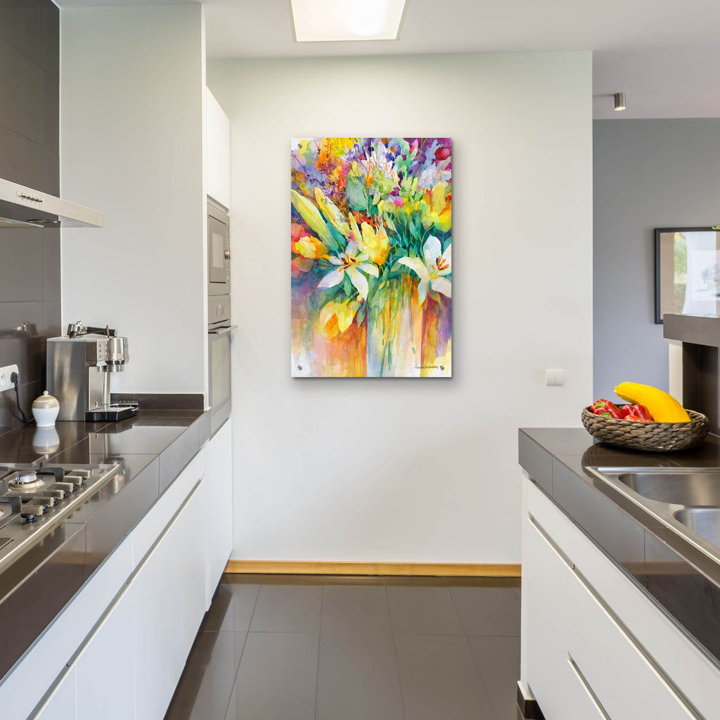 Looking At Lilies by Annelein Beukenkamp - 24x36 acrylic wall art in a room