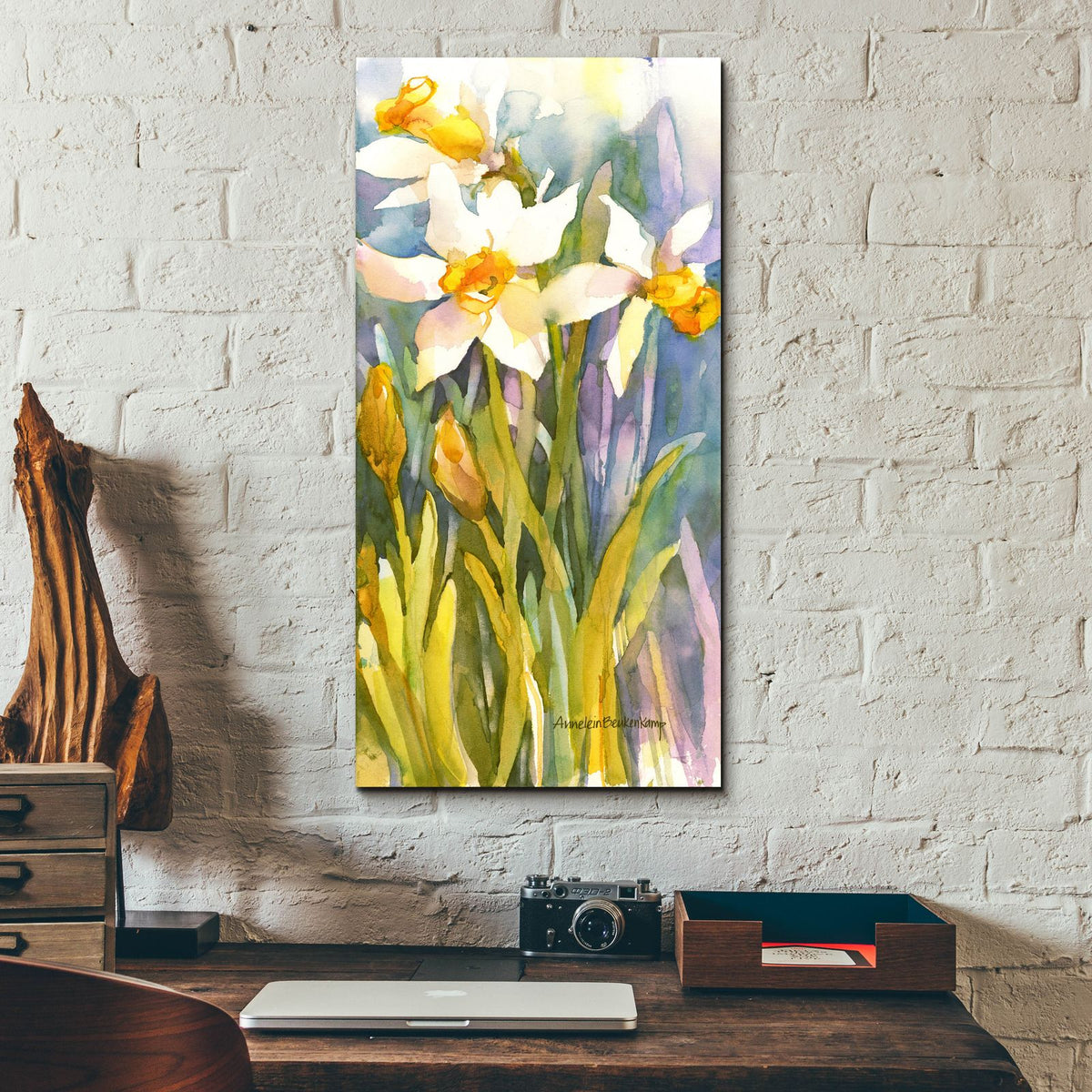 Narcissus by Annelein Beukenkamp - 12x24 acrylic wall art in a room