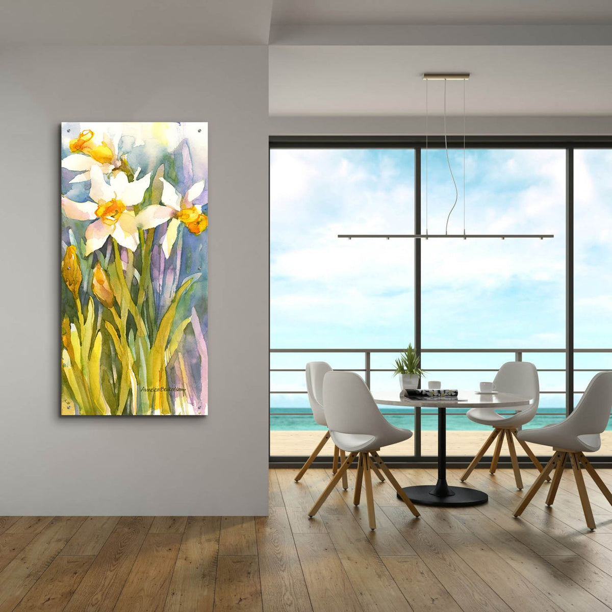 Narcissus by Annelein Beukenkamp - 24x48 acrylic wall art in a room