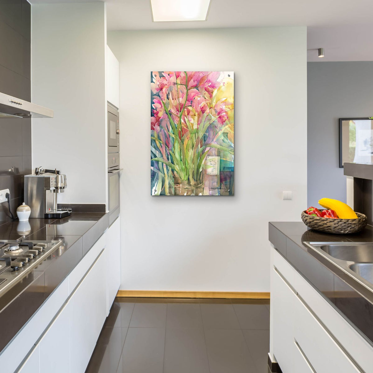 Orchid Gathering by Annelein Beukenkamp - 24x36 acrylic wall art in a room