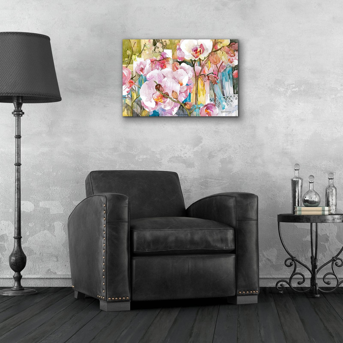 Orchid Oasis by Annelein Beukenkamp - 24x16 acrylic wall art in a room