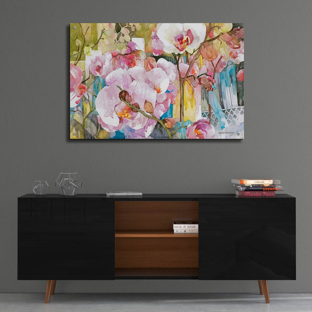 Orchid Oasis by Annelein Beukenkamp - 36x24 acrylic wall art in a room
