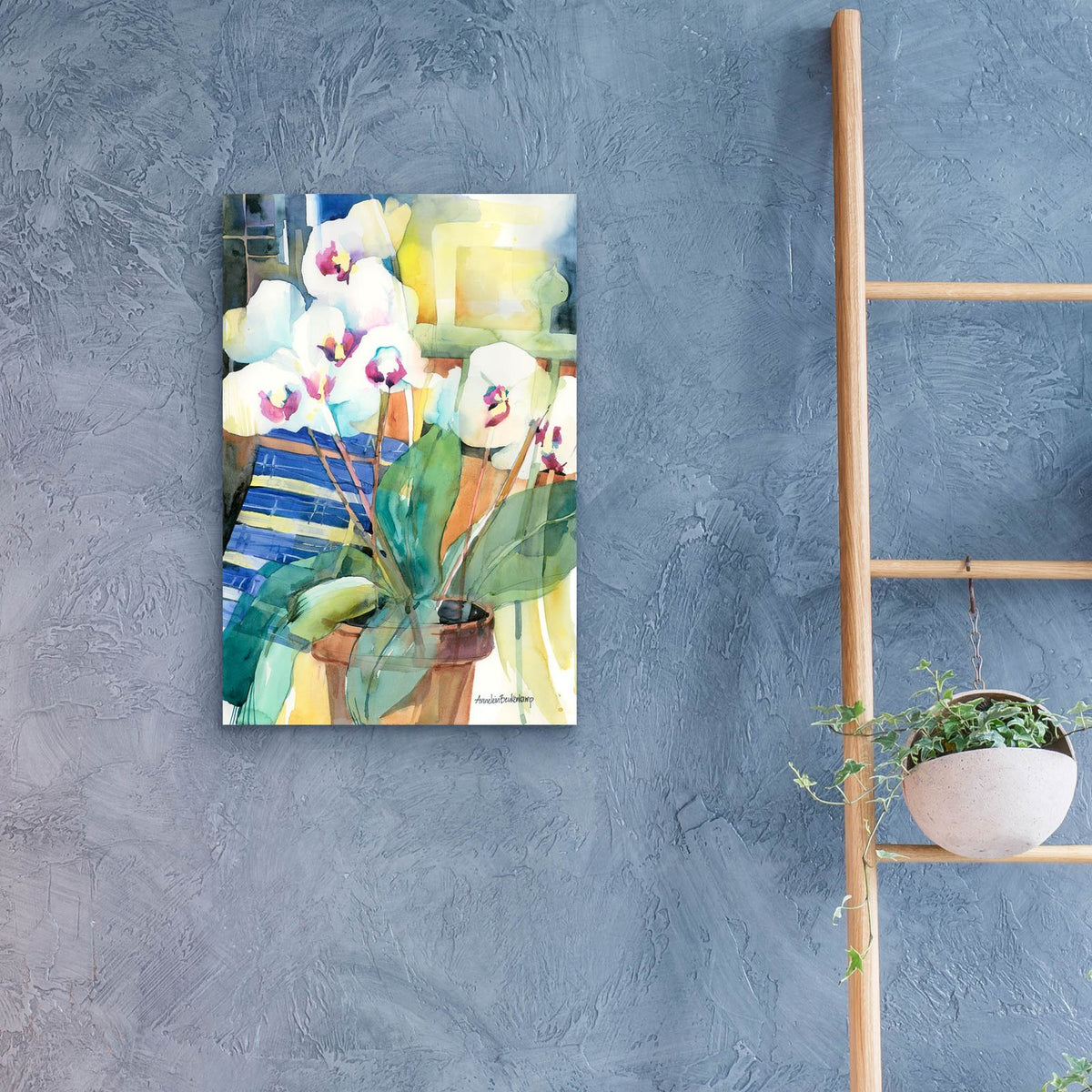 Orchid Offering by Annelein Beukenkamp - 16x24 acrylic wall art in a room