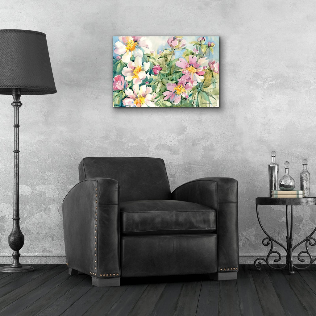 Palette Of Peonies by Annelein Beukenkamp - 24x16 acrylic wall art in a room