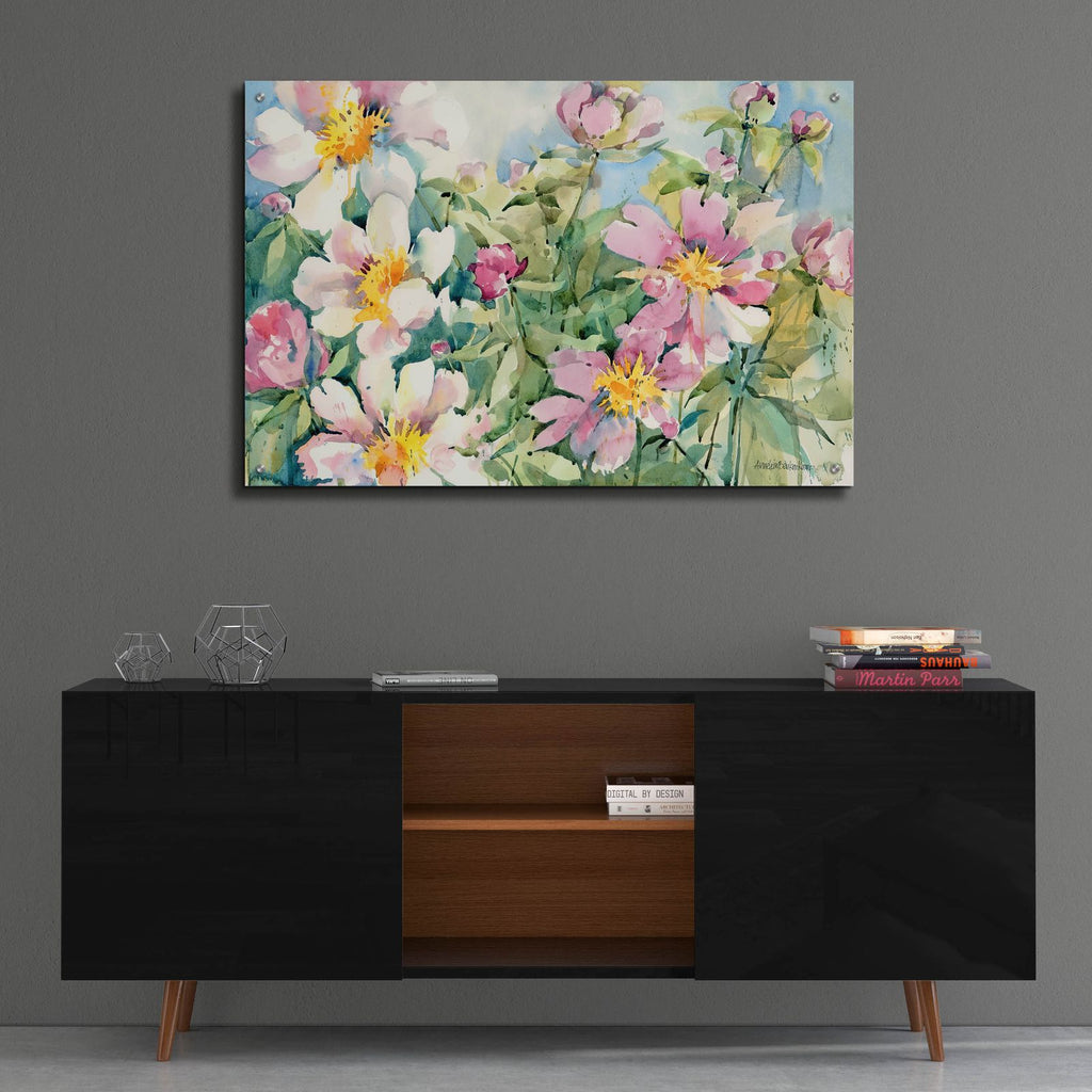 Palette Of Peonies by Annelein Beukenkamp - 36x24 acrylic wall art in a room
