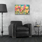 Pastel Tulips by Annelein Beukenkamp - 24x16 acrylic wall art in a room