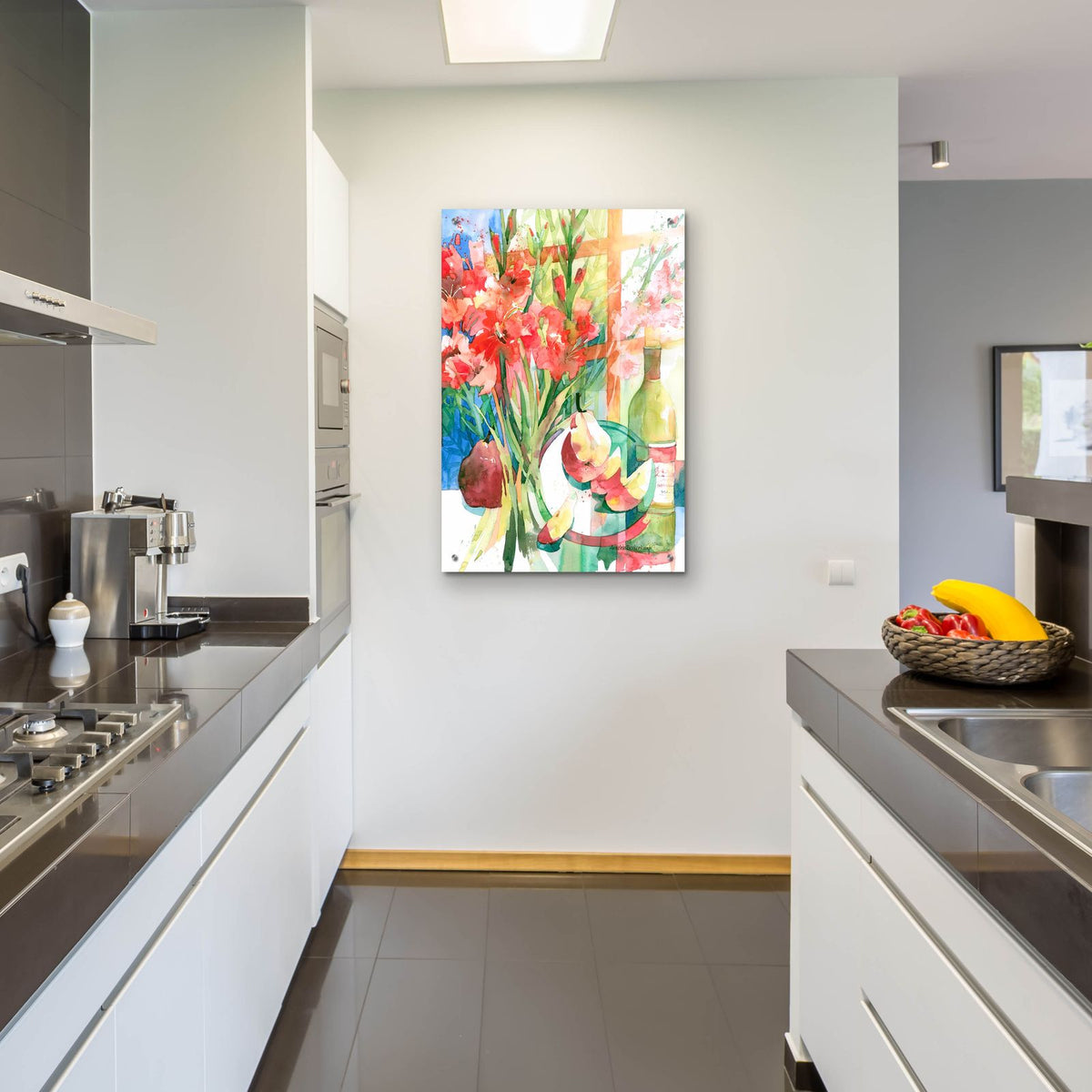 Pears & Gladiolas by Annelein Beukenkamp - 24x36 acrylic wall art in a room