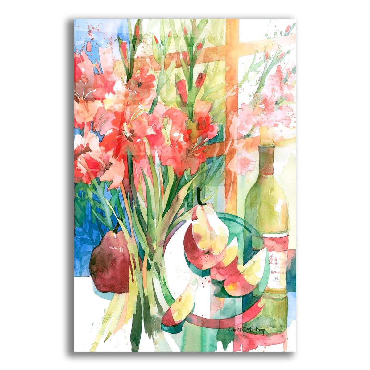 Pears & Gladiolas by Annelein Beukenkamp acrylic glass wall art