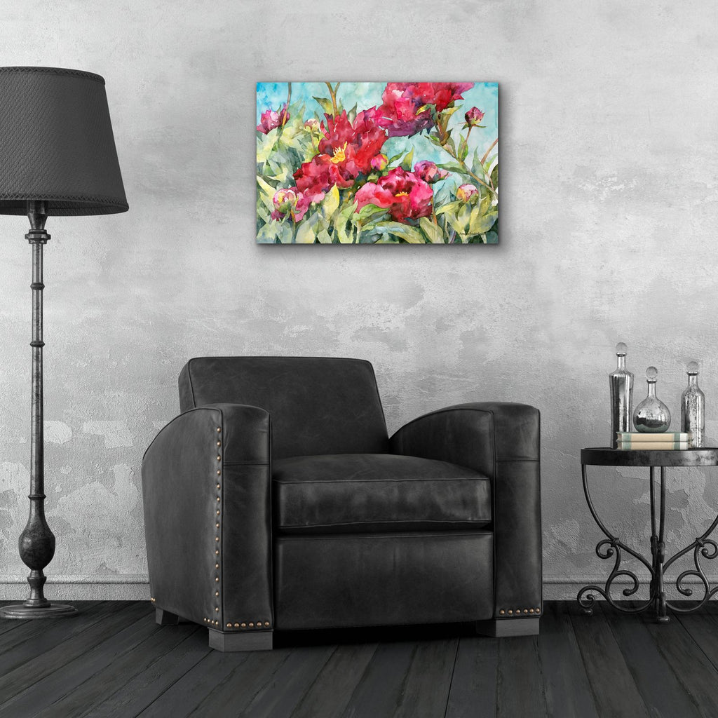 Peony Paradise by Annelein Beukenkamp - 24x16 acrylic wall art in a room