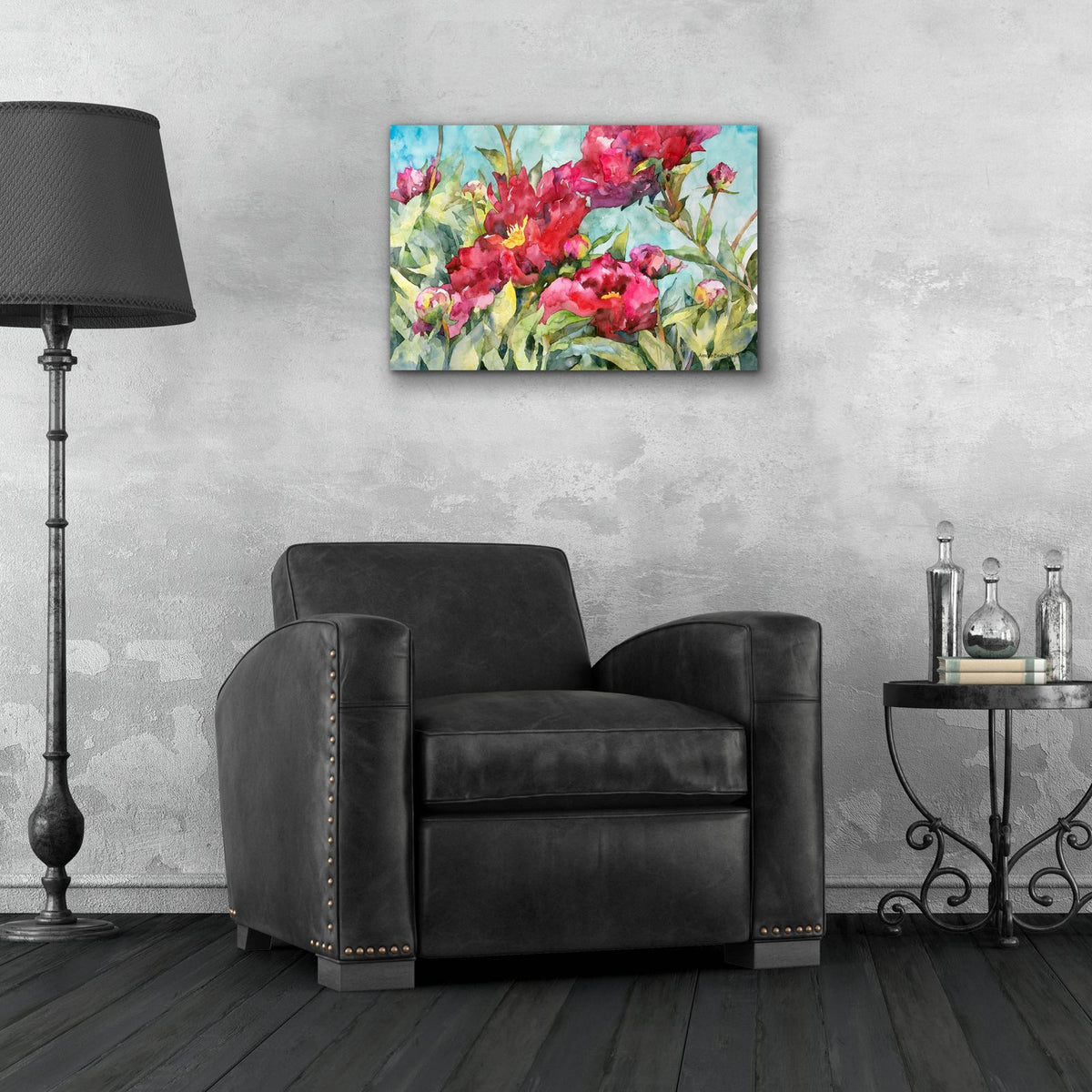 Peony Paradise by Annelein Beukenkamp - 24x16 acrylic wall art in a room