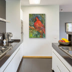 Perched Cardinal by Annelein Beukenkamp - 24x36 acrylic wall art in a room