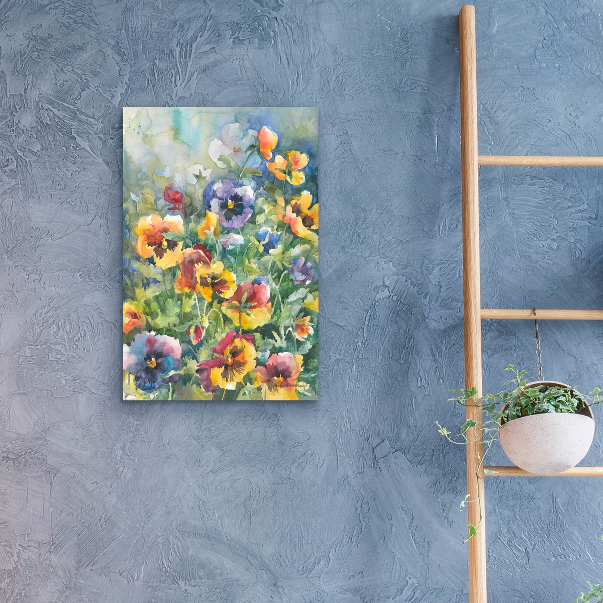 Picture Perfect Pansies by Annelein Beukenkamp - 16x24 acrylic wall art in a room