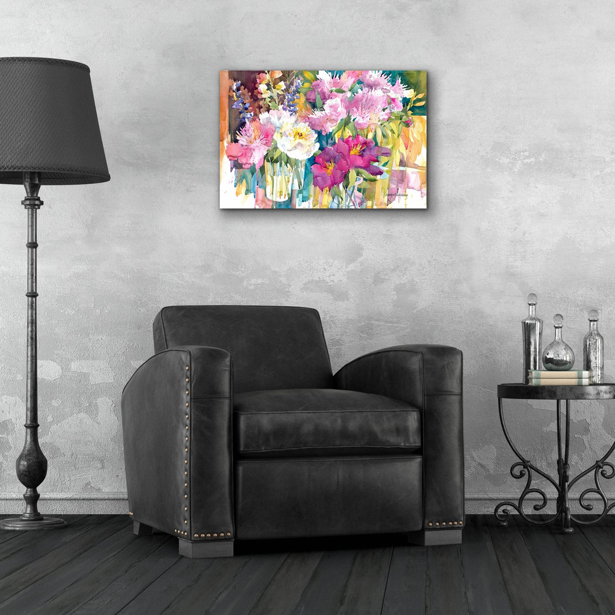 Plethora Of Peonies by Annelein Beukenkamp - 24x16 acrylic wall art in a room