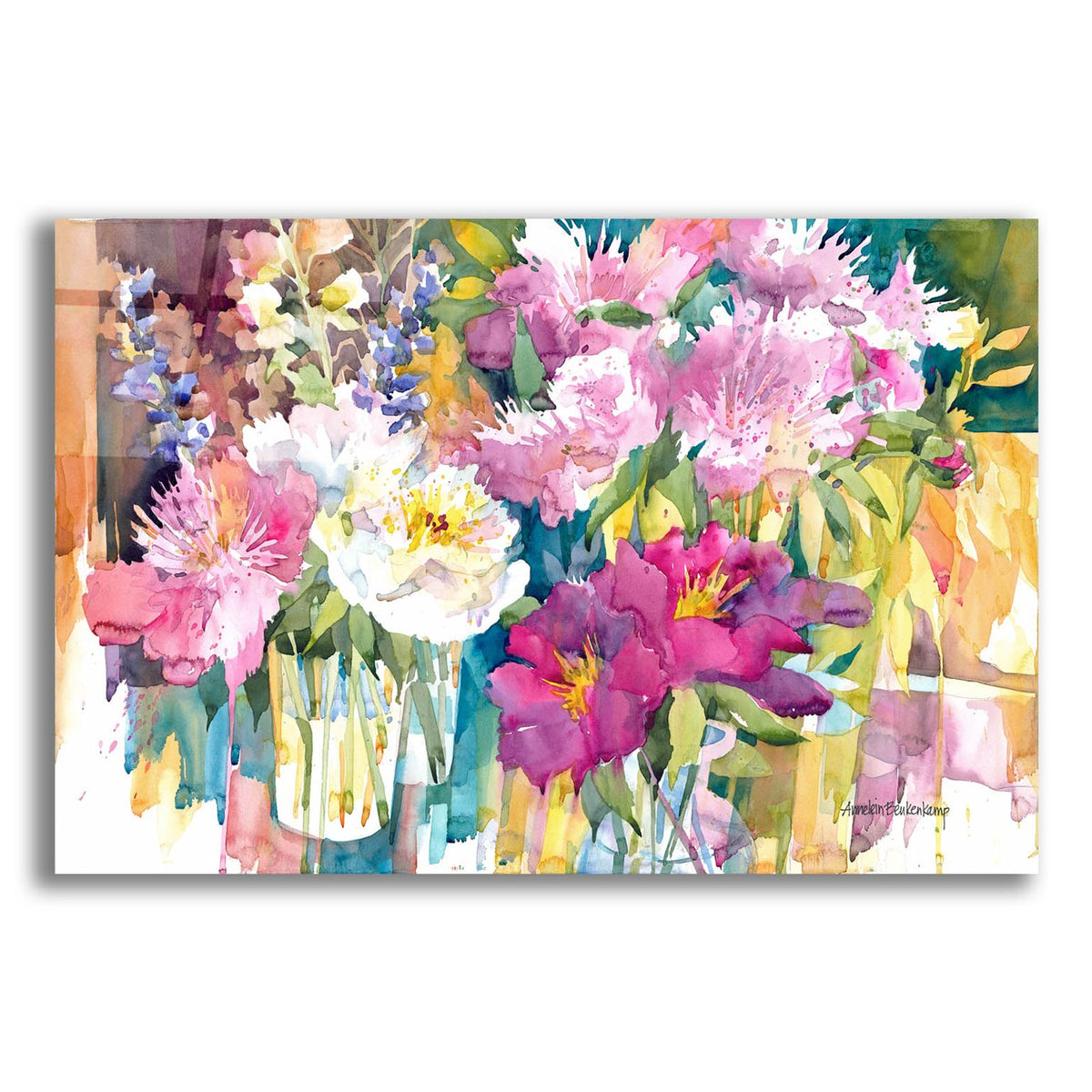 Plethora Of Peonies by Annelein Beukenkamp acrylic glass wall art
