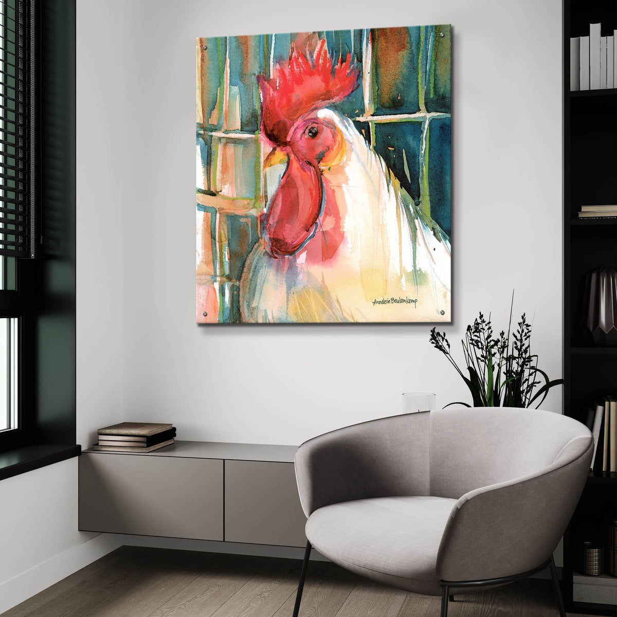 Portrail by Annelein Beukenkamp - 36x36 acrylic wall art in a room