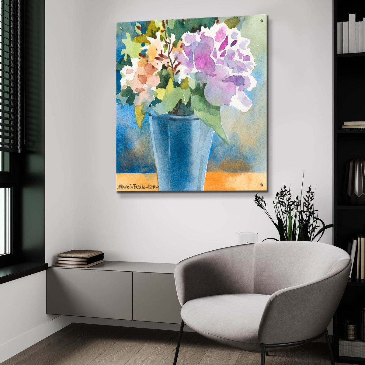 Posies by Annelein Beukenkamp - 36x36 acrylic wall art in a room