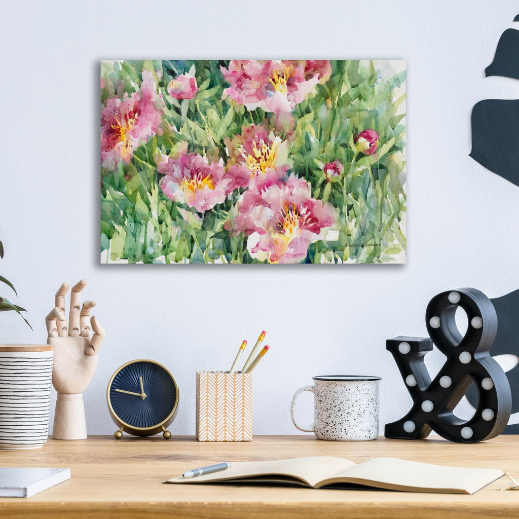Posing In Pastel Pink by Annelein Beukenkamp - 16x12 acrylic wall art in a room
