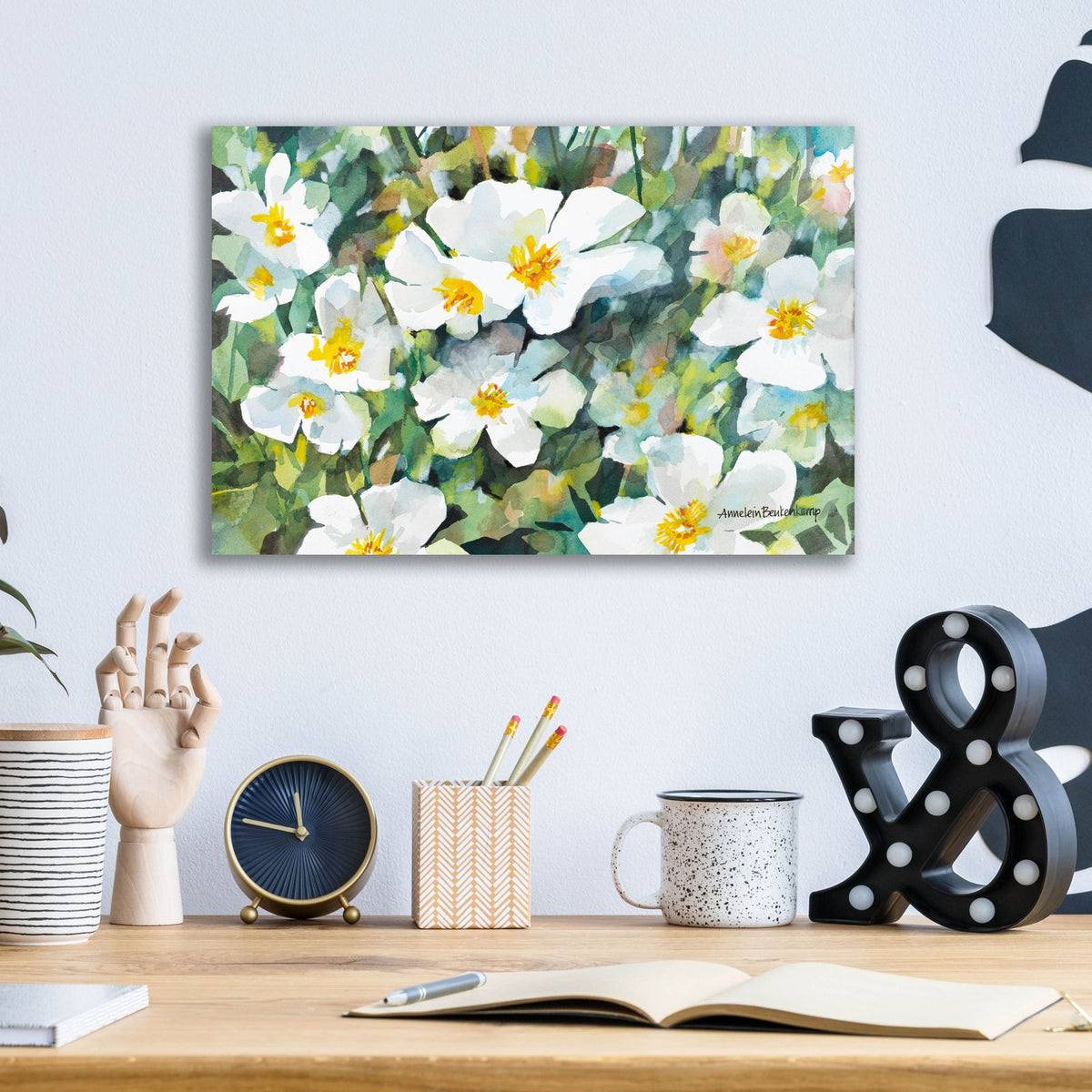 Pure Petals by Annelein Beukenkamp - 16x12 acrylic wall art in a room