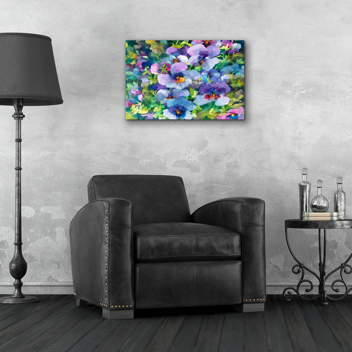 Purple Posers by Annelein Beukenkamp - 24x16 acrylic wall art in a room