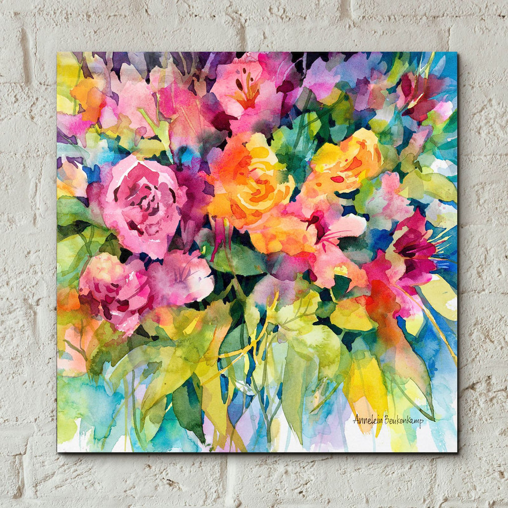 Ramblin' Roses by Annelein Beukenkamp - 12x12 acrylic wall art in a room