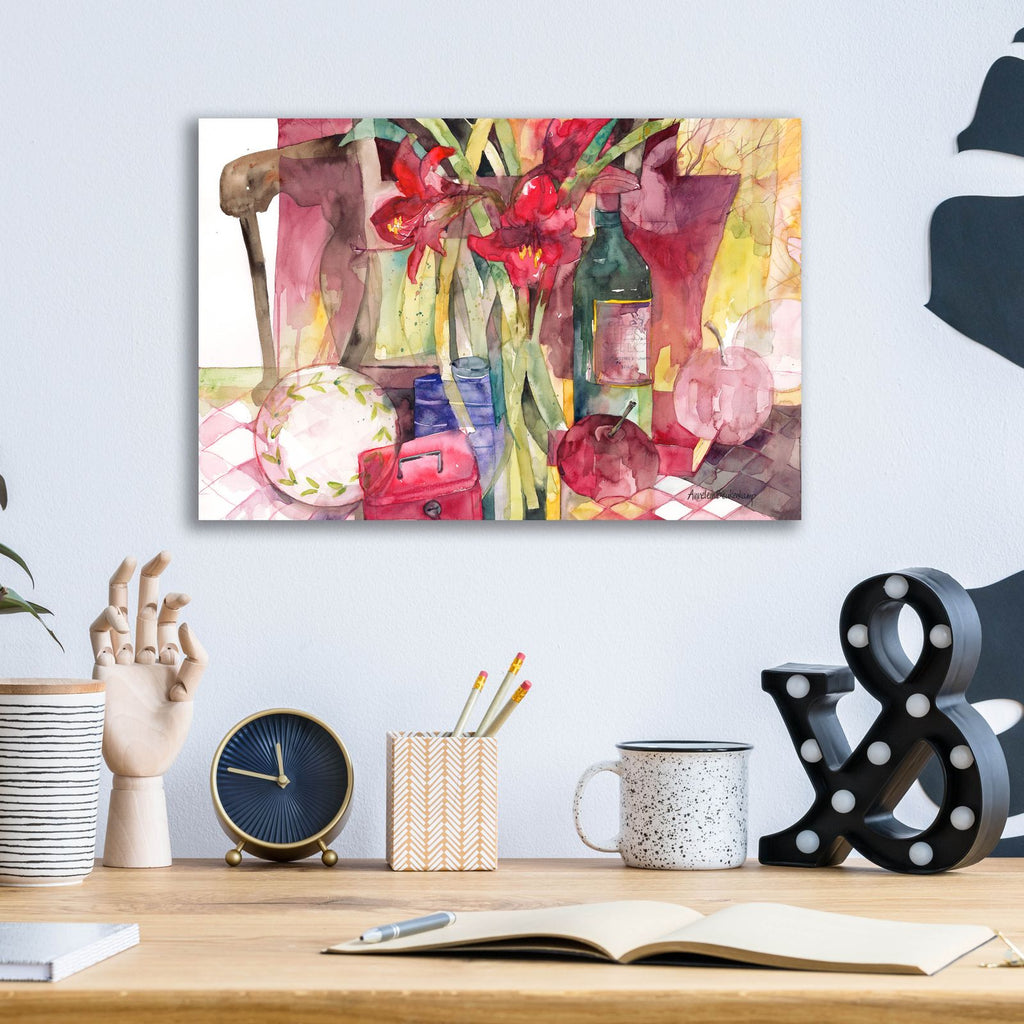 Red Amaryllis by Annelein Beukenkamp - 16x12 acrylic wall art in a room