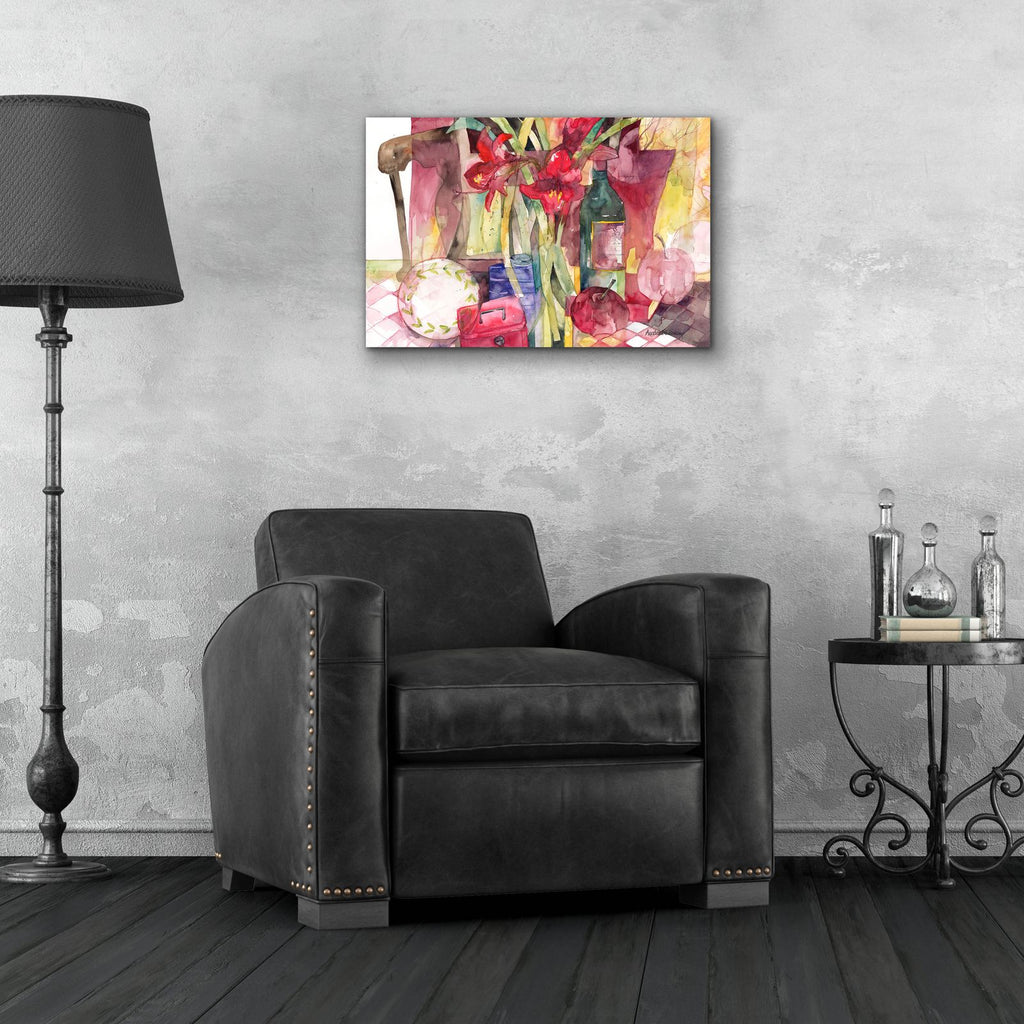 Red Amaryllis by Annelein Beukenkamp - 24x16 acrylic wall art in a room