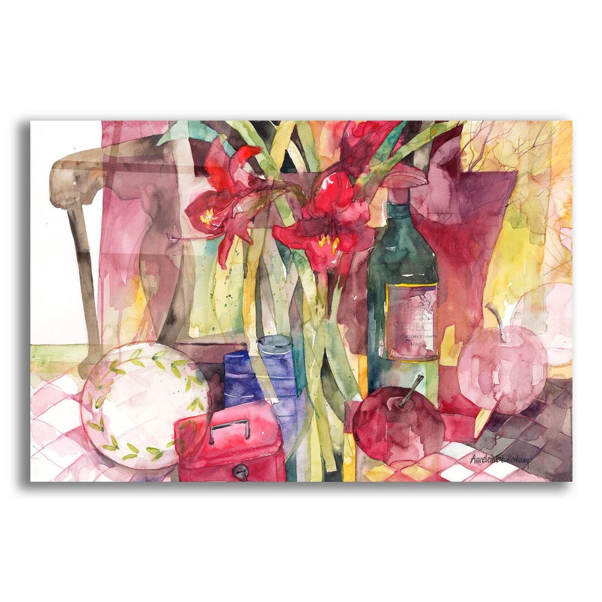 Red Amaryllis by Annelein Beukenkamp acrylic glass wall art