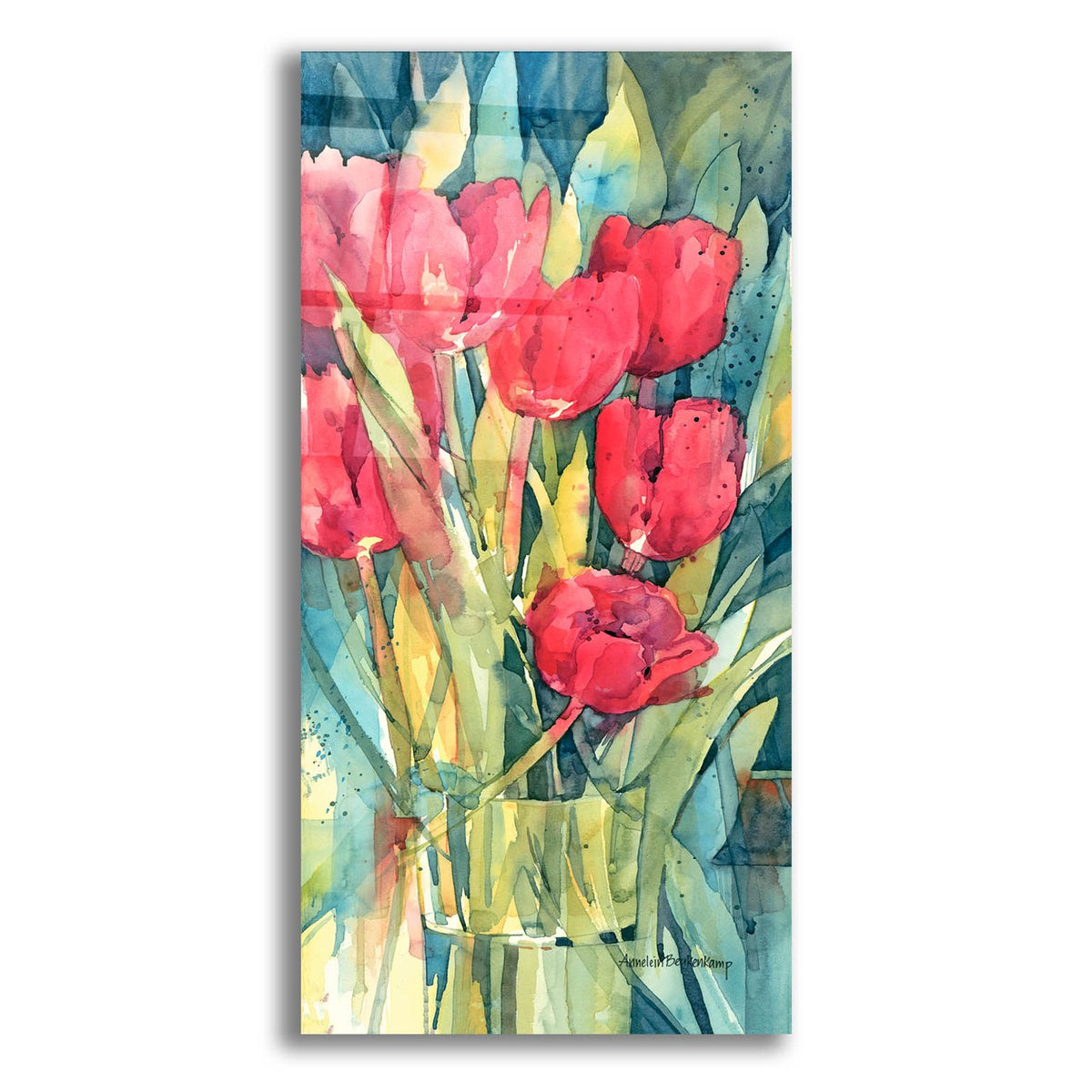 Red Hot Tulips by Annelein Beukenkamp acrylic glass wall art