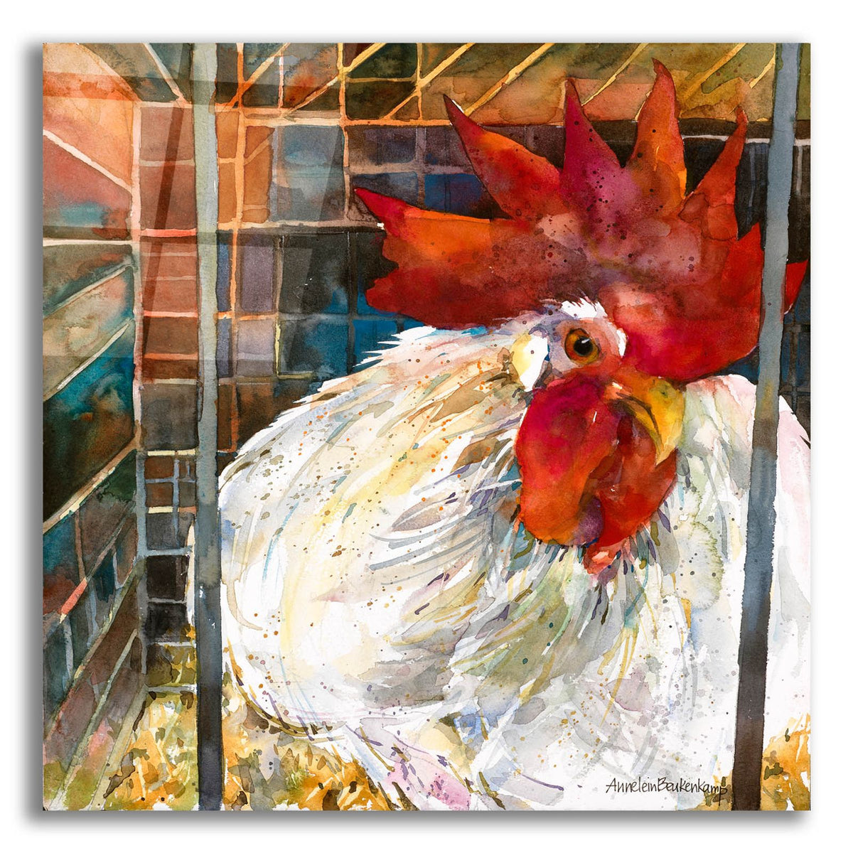 Rooster 2 by Annelein Beukenkamp acrylic glass wall art