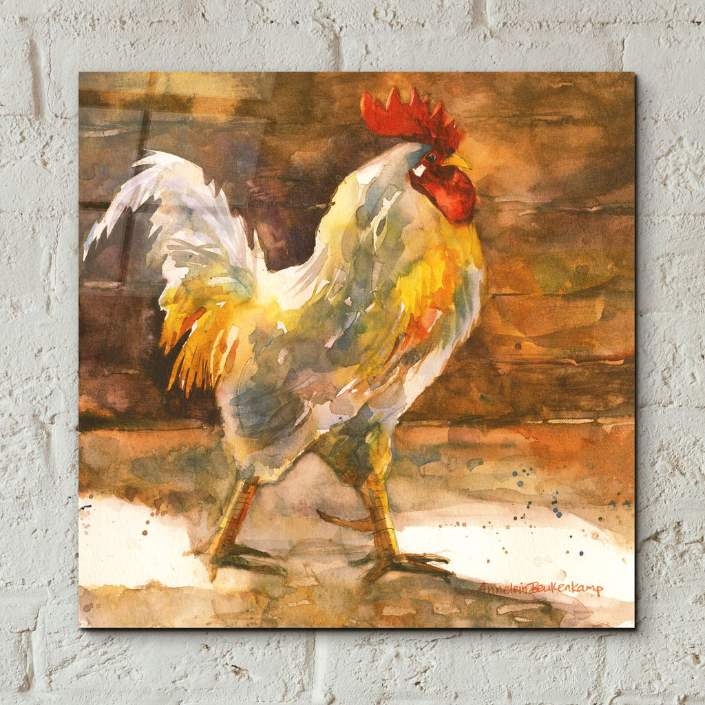 Rooster Barn by Annelein Beukenkamp - 12x12 acrylic wall art in a room