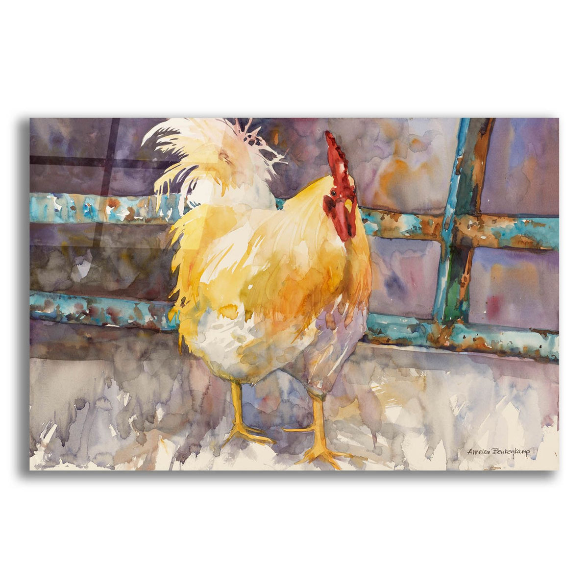 Rooster Fence by Annelein Beukenkamp acrylic glass wall art