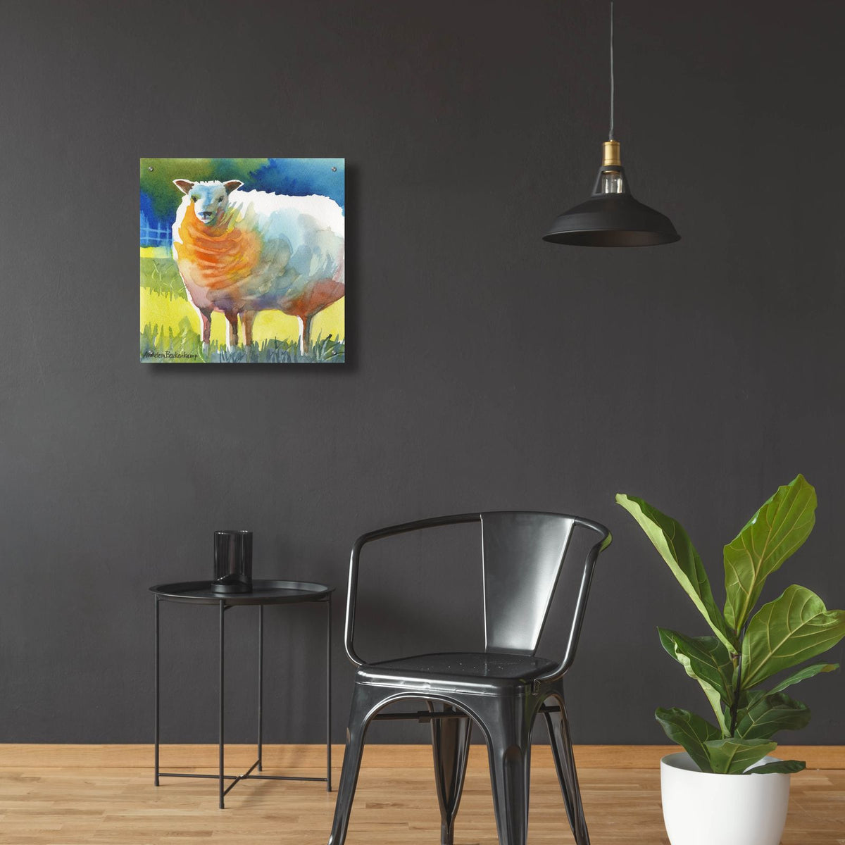 Sheep 2 by Annelein Beukenkamp - 24x24 acrylic wall art in a room