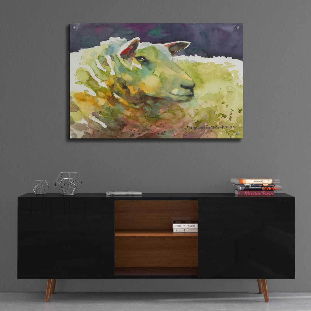 Sheep 3 by Annelein Beukenkamp - 36x24 acrylic wall art in a room