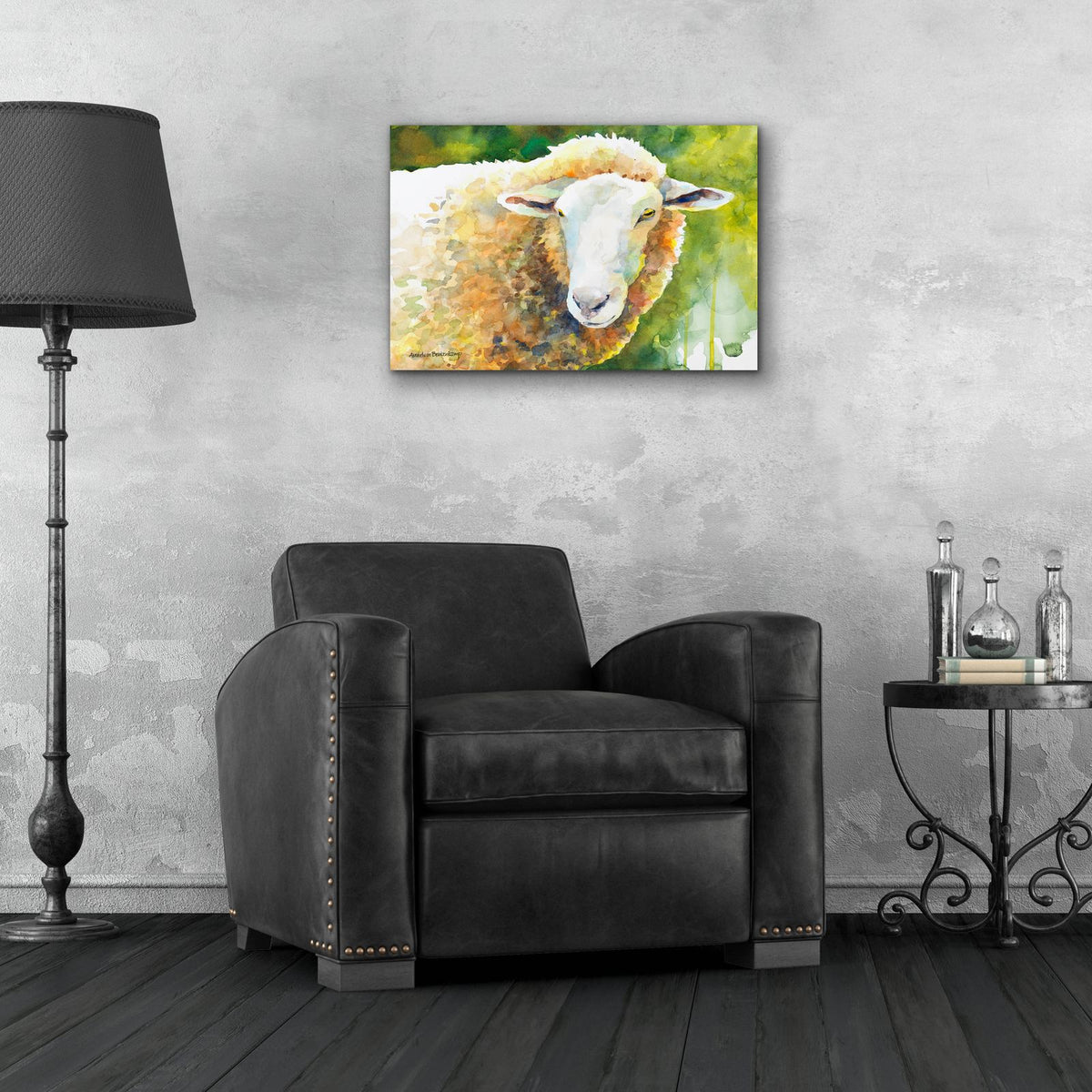 Sheep 4 by Annelein Beukenkamp - 24x16 acrylic wall art in a room
