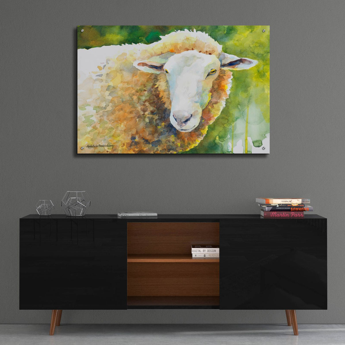 Sheep 4 by Annelein Beukenkamp - 36x24 acrylic wall art in a room