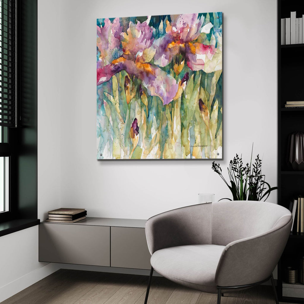 Siberian Iris by Annelein Beukenkamp - 36x36 acrylic wall art in a room