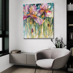 Siberian Iris by Annelein Beukenkamp - 36x36 acrylic wall art in a room